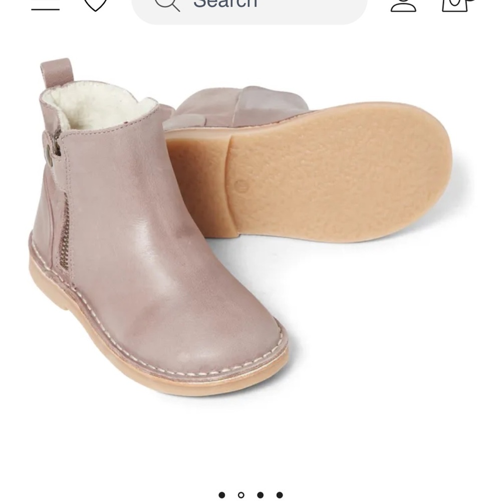 Mauve pink leather Ankle-High Boots with Zipper young soles
